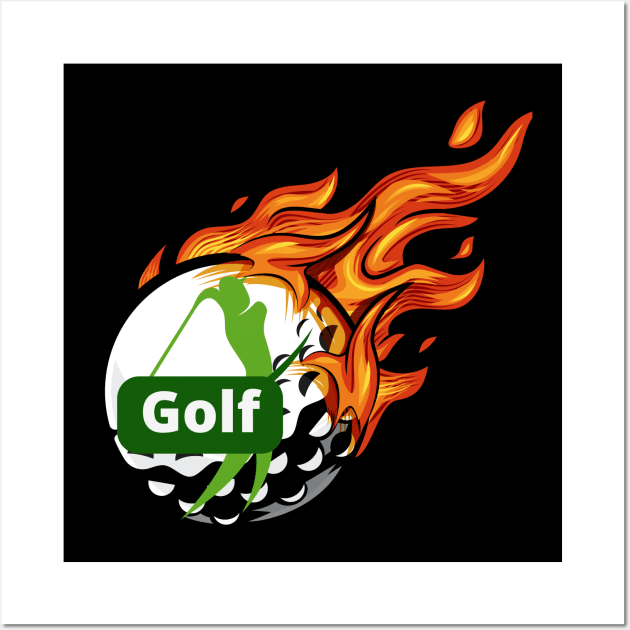 fire golf ball Wall Art by positive_negativeart